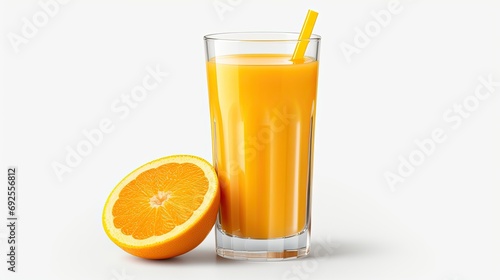 Orange juice glass Isolated.. Generative AI photo
