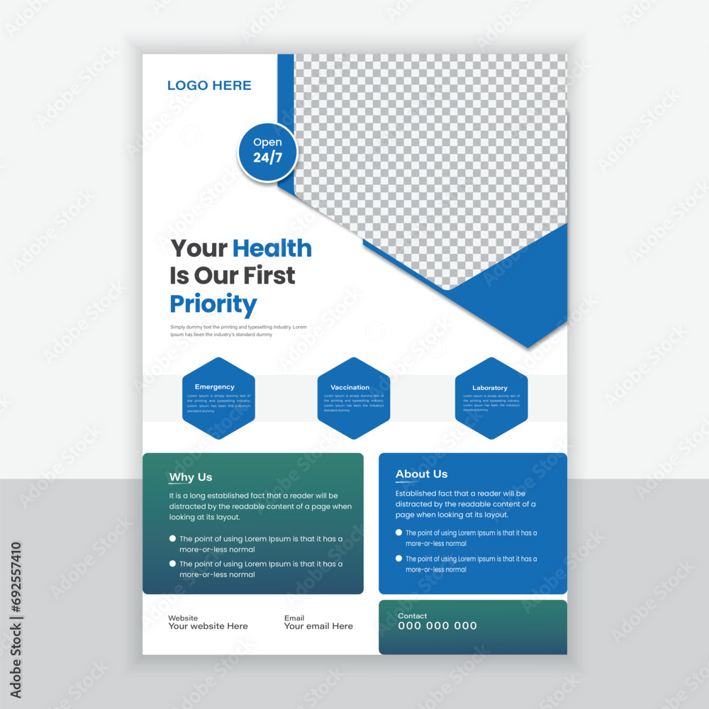 Medical Flyer Or Dl Flyer And Rack Card Design Template and Medical Brochure Design