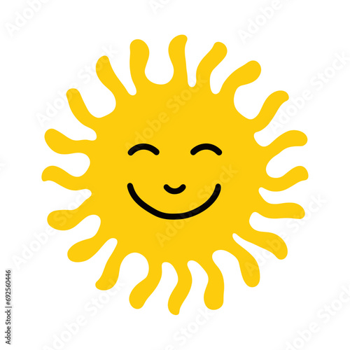 Cute Happy Groovy Sun Cartoon Illustration for Decoration