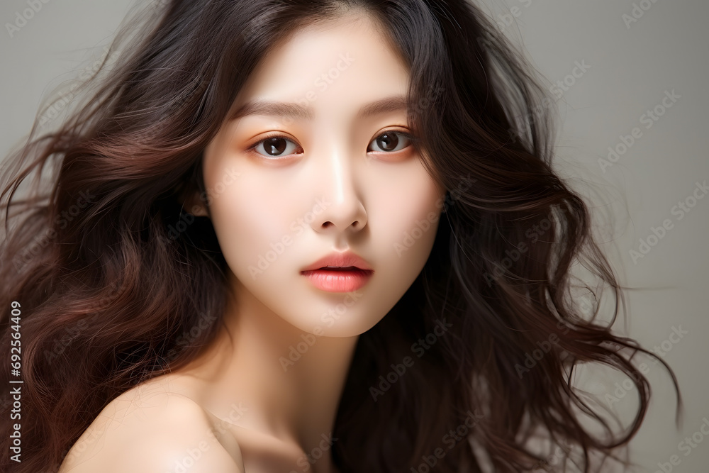 Portrait of asian woman with beautiful hair. Portrait of asian woman with beautiful hair.