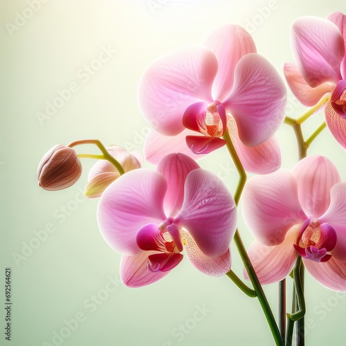 pink orchid on a white background 
