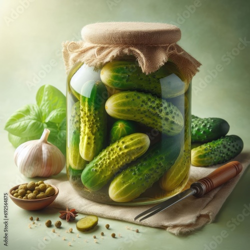 jar of pickled cucumbers 