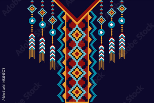 Colorful neckline design