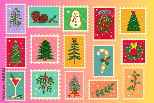Christmas Stickers or cute Christmas stamps