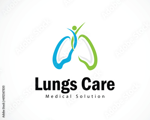 lungs care logo creative health design concept people ,medical clinic solution