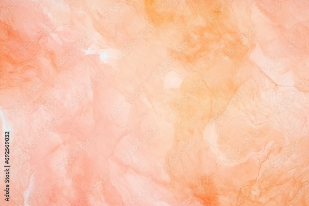 Watercolor paper texture painting wall. Abstract peach fuzz color, marble copy space background.