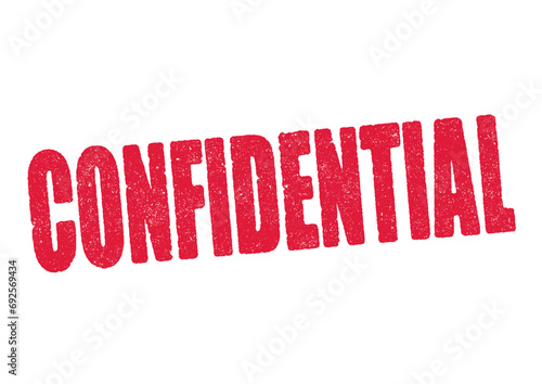Vector illustration of the word Confidential in red ink stamp