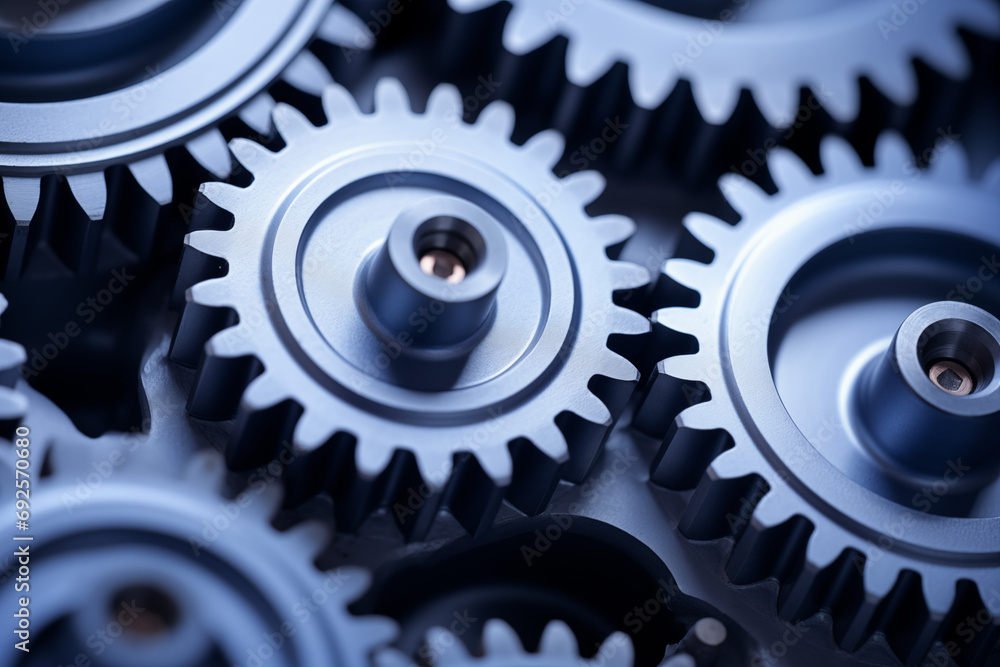 Engine gears and gearbox wheels, industrial background Engine gears and gearbox wheels, industrial background