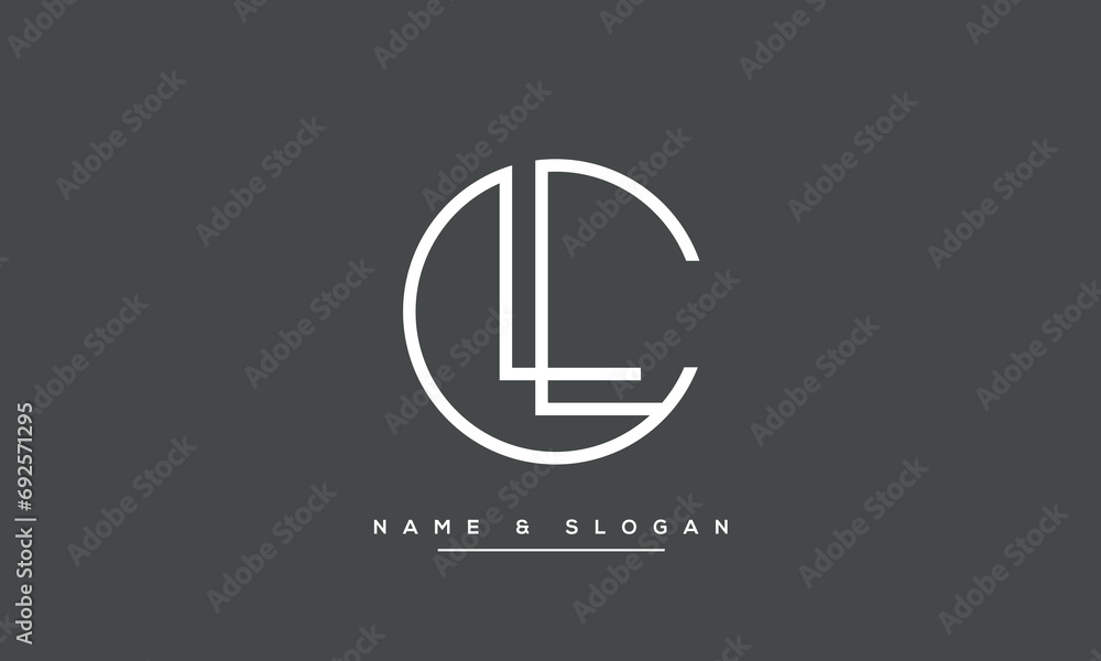 LC or CL Alphabet letters logo monogram LC or CL Alphabet letters logo monogram