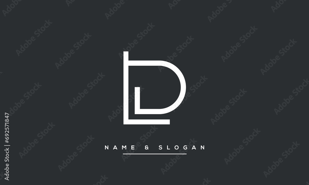 Alphabet letters LD or DL abstract logo Alphabet letters LD or DL abstract logo