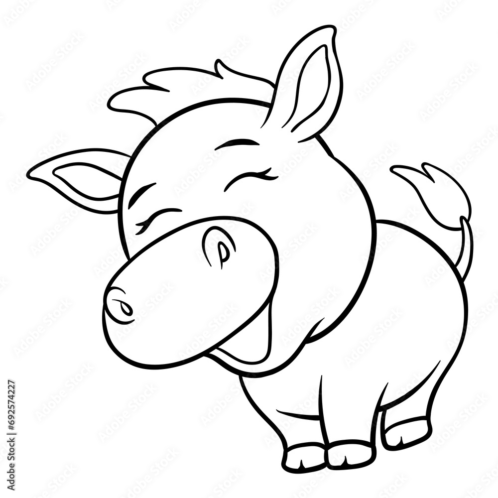 Naklejka premium Cute animal illustration on isolated white background, cool for stickers, logos, t-shirts, coloring books, etc.