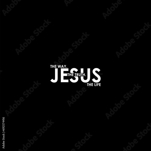  Jesus, the way, the truth, the life icon isolated on dark background