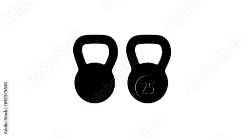 25lb Kettlebell, black isolated silhouette