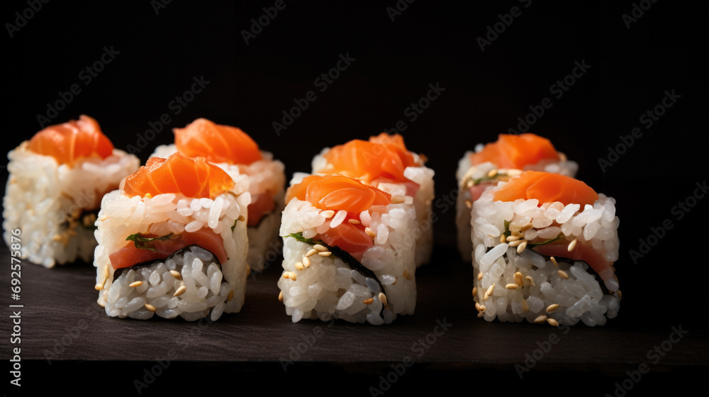hands of a sushi chef forming perfect bite-sized pieces of sushi generative ai hands of a sushi chef forming perfect bite-sized pieces of sushi generative ai