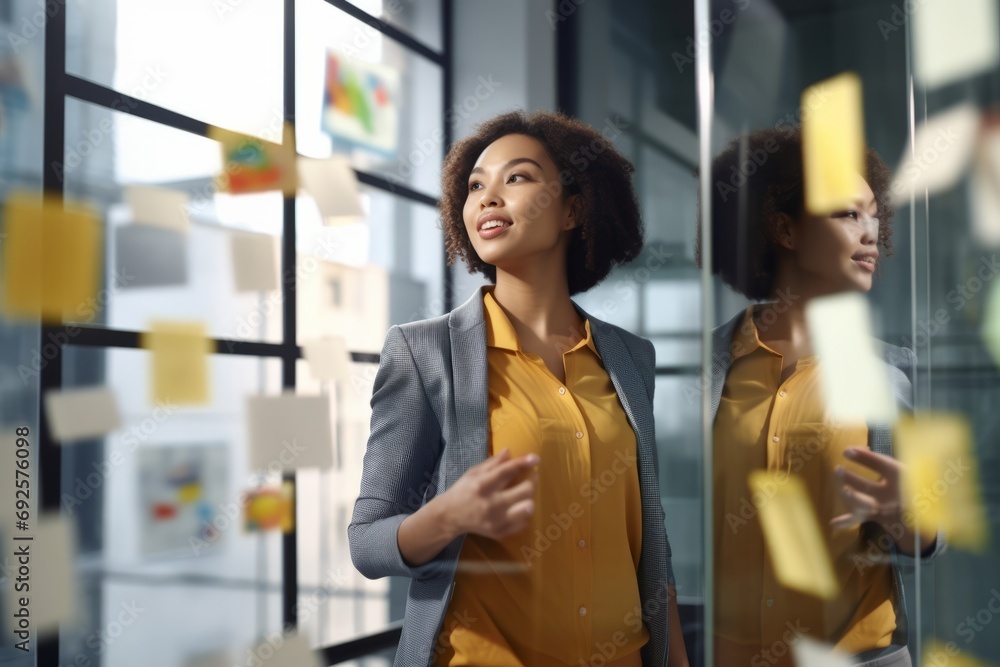 custom made wallpaper toronto digitalsmart creative businesswoman ideas brainstorm brief checking paper note and mind map diagram note on white board business strategy and planing for successful business project