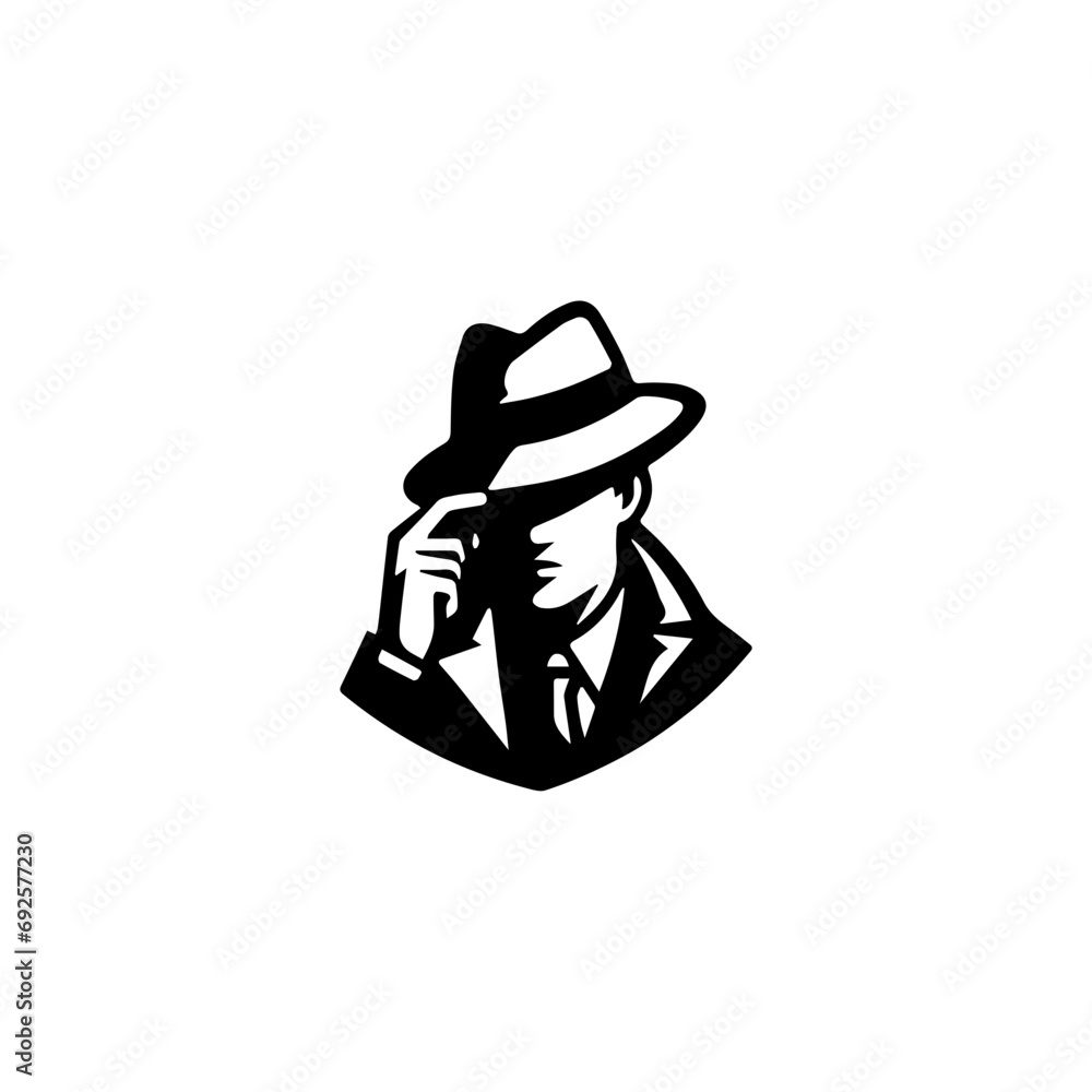 Simple Clean Detective Theme logo Vector Black Simple Clean Detective Theme logo Vector Black