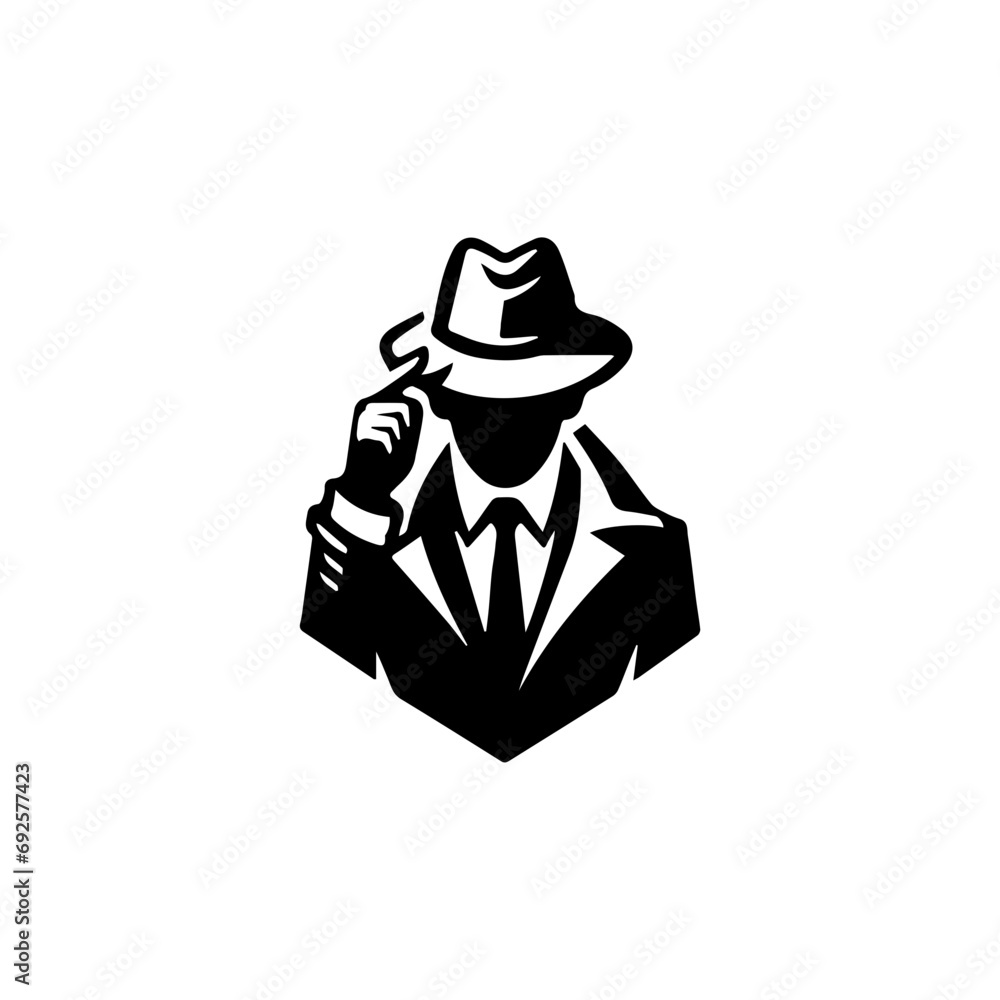 Simple Clean Detective Theme logo Vector Black