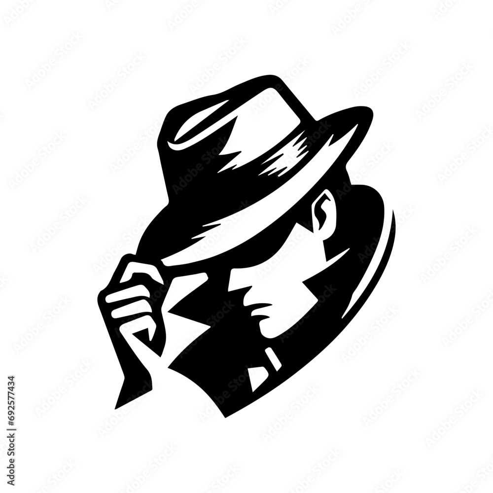 Simple Clean Detective Theme logo Vector Black Simple Clean Detective Theme logo Vector Black