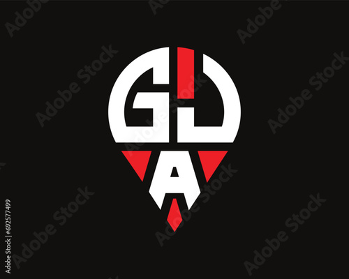 Free Download GJA letter location shape logo design. - GFXLoad