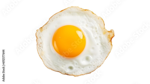 A fried egg with yolk isolated on transparent background png. photo