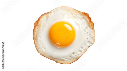 A fried egg with yolk isolated on transparent background png.