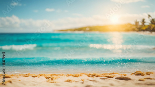 Whispers of Sea Breeze  Tilt Shift View on a Bahamas Beach