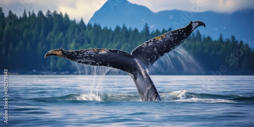 The tail of a humpback whale is distinctive and recognizable.