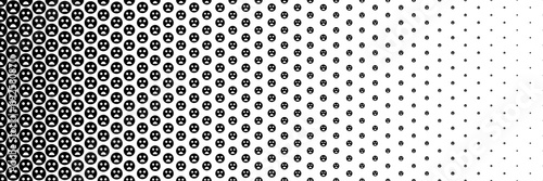 horizontal black halftone of unhappy and unsatisfied face design for pattern and background.