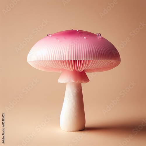 pink mushroom isolated on  white