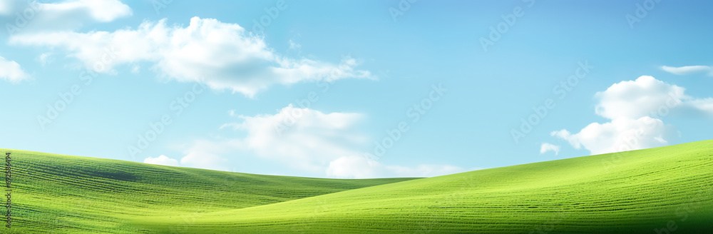 landscape background of green field slope in fresh moody.nature outdoor view.banner size landscape background of green field slope in fresh moody.nature outdoor view.banner size