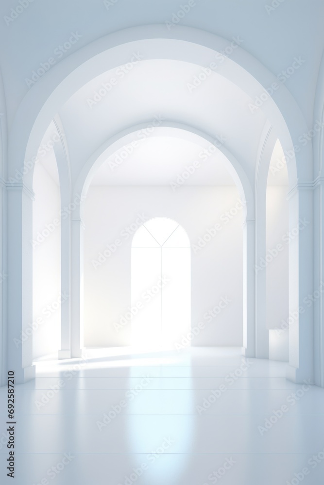 Modern and futuristic hallway corridor interior design, clean simple and minimalist