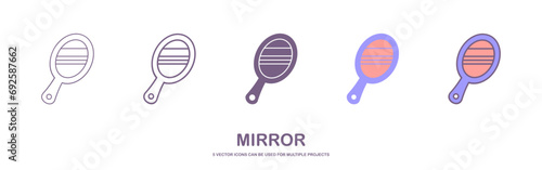 thin line small makeup round mirror icon. linear trend modern logotype graphic stroke art design web element isolated on white background.