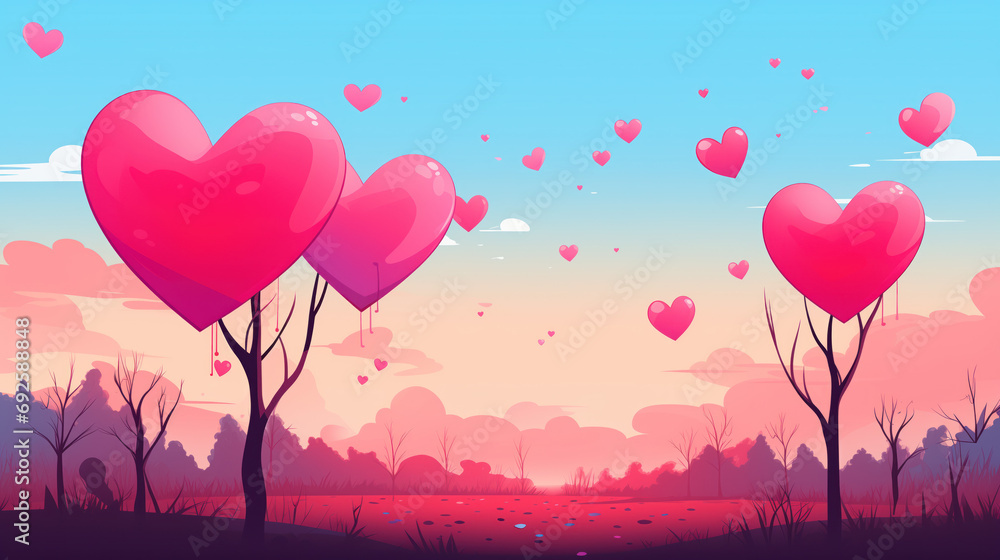valentines love heart background illustration