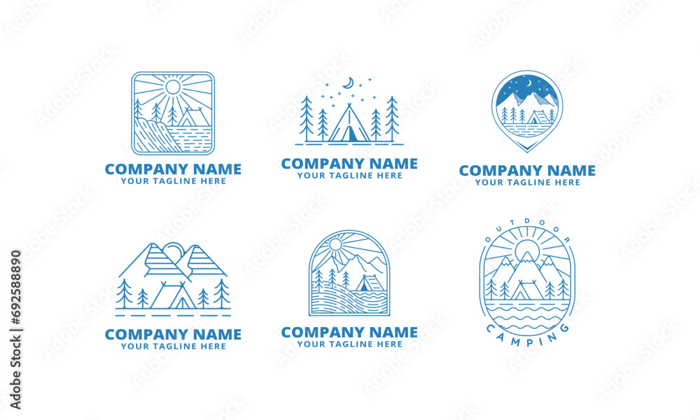 Fototapeta premium set of logo camping vector illustration