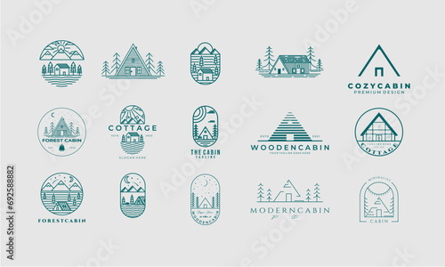 set of logo the cabin vector 