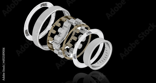 Rolling Element (Ball) Bearing Illustration of cylindrical rolling element bearing