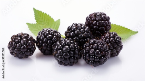 a solo blackberry, each tiny drupelet perfectly arranged against a pristine white backdrop.