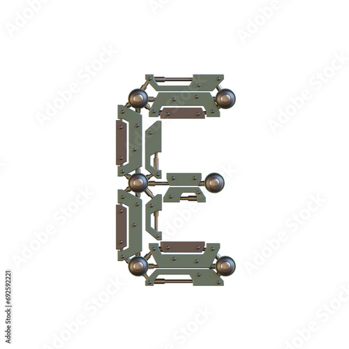 Futuristic & Robotic 3D Alphabet PNG Letters