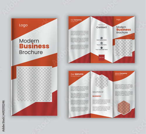 Creative modern business trifold brochur template