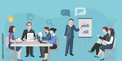 business discussion project vector illustration design