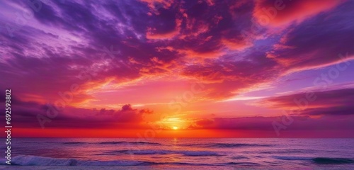 Fantasy sunset over ocean or sea.