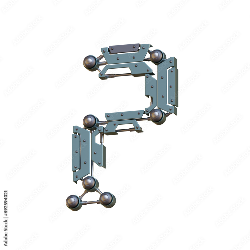 Futuristic & Robotic 3D Alphabet PNG Letters