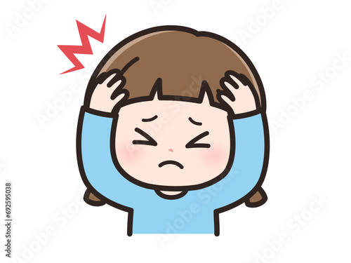 頭痛の女の子の顔