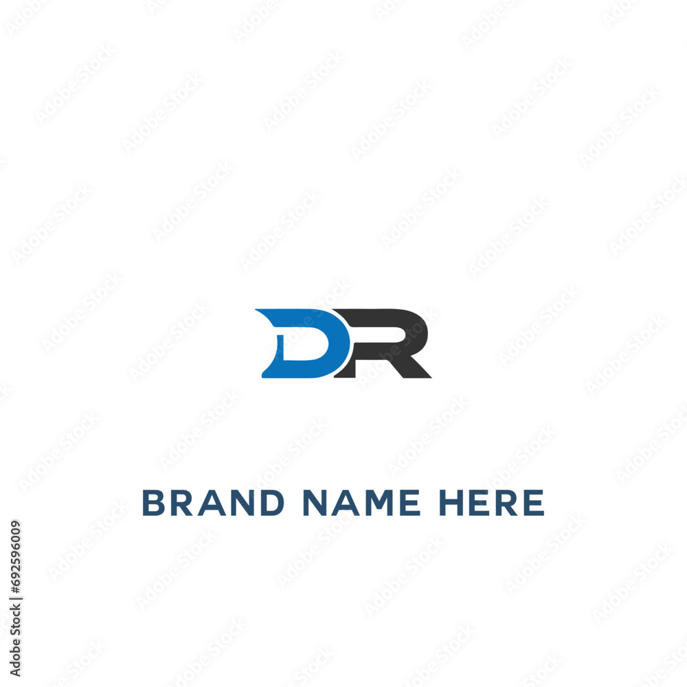  DR logo. D R design. White DR letter. DR, D R letter logo design. Initial letter DR linked circle uppercase monogram logo. D R letter logo vector design. 