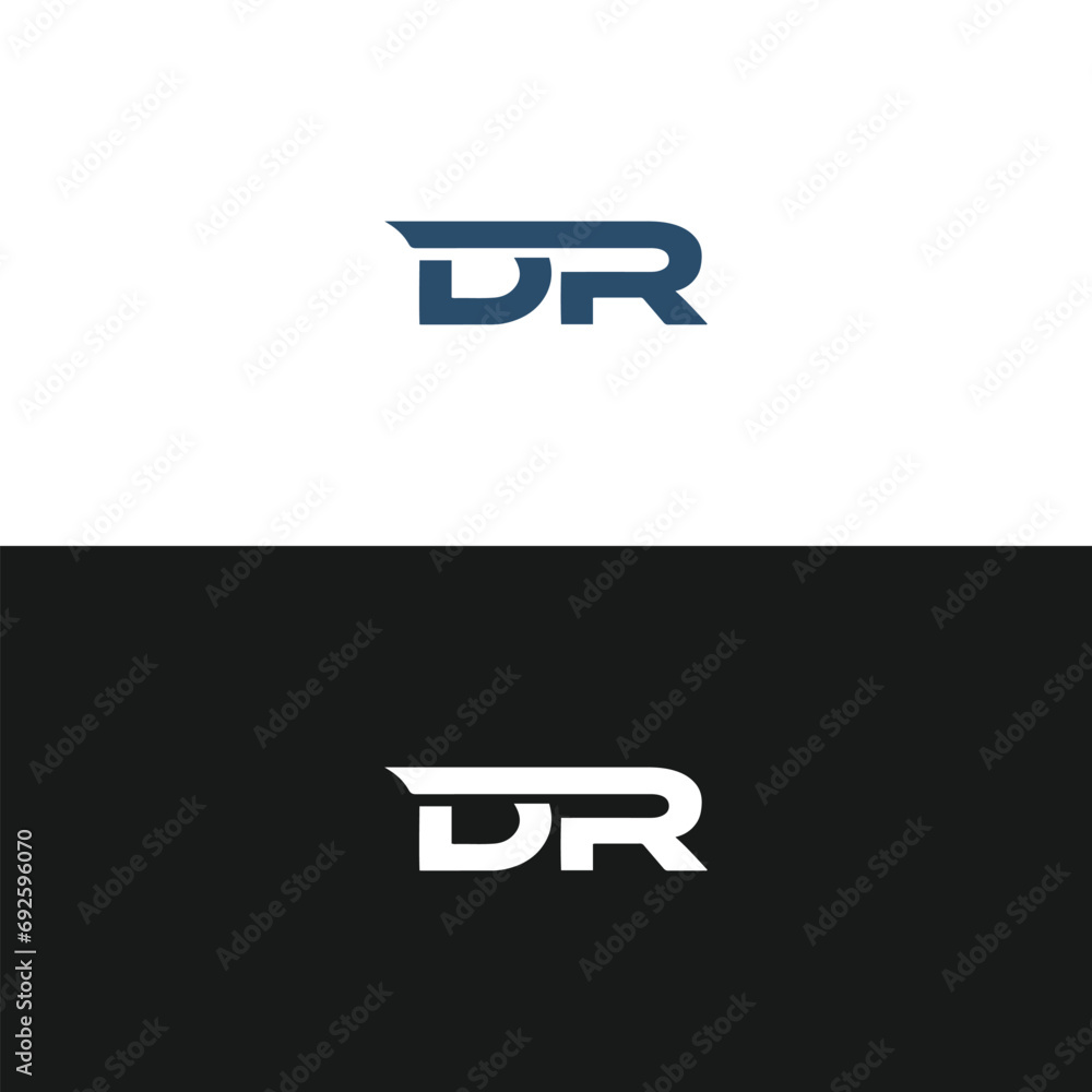DR logo. D R design. White DR letter. DR, D R letter logo design ...