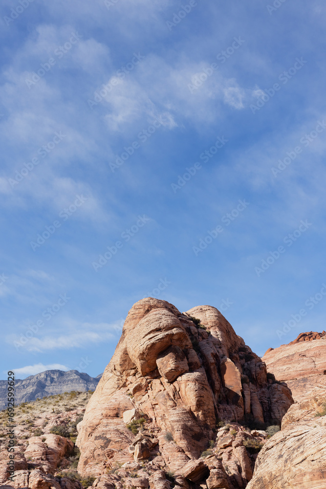 Close up of rock at Red Rock Canyon outside of Las Vegas, Nevada.