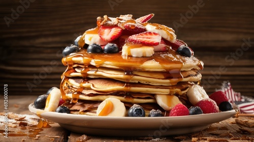 syrup american pancake food illustration butter fluffy, stack blueberry, chocolate buttermilk syrup american pancake food photo
