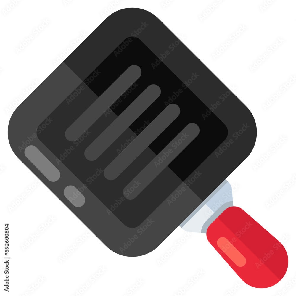 A colored design icon of frying pan A colored design icon of frying pan