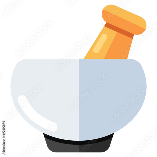 An editable design icon of pestle mortar
