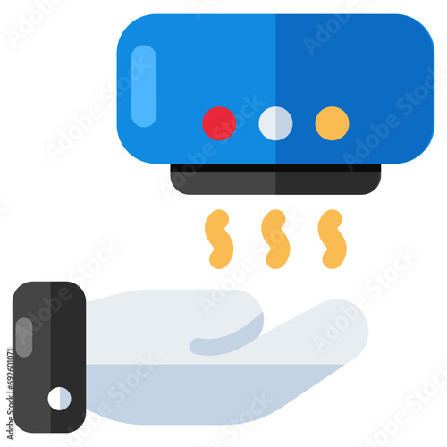 Conceptual icon of air hand dryer machine